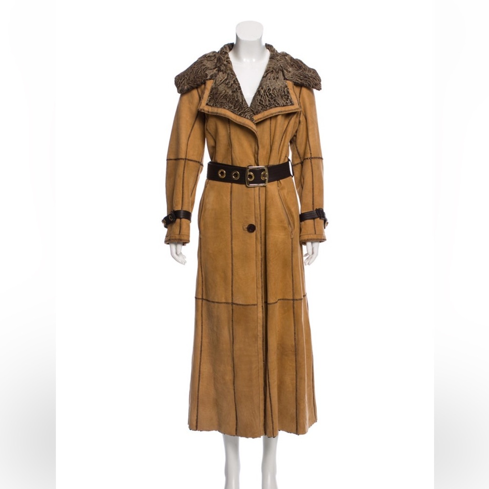 Giuliana Teso Suede Belted Coat Size L